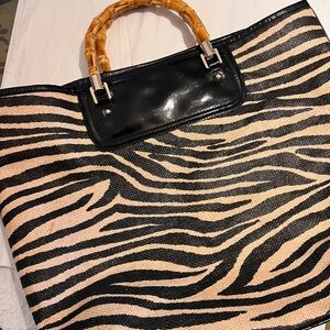 Vintage Talbots zebra print tote.